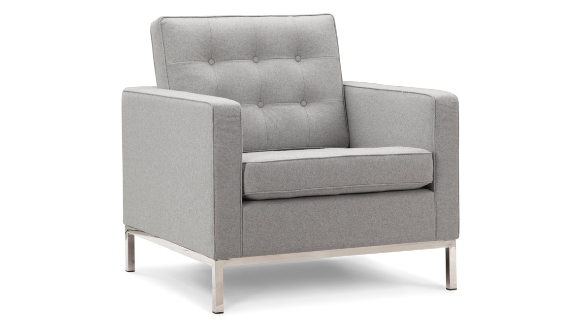Florence - Florence Lounge Chair, Light Gray Wool