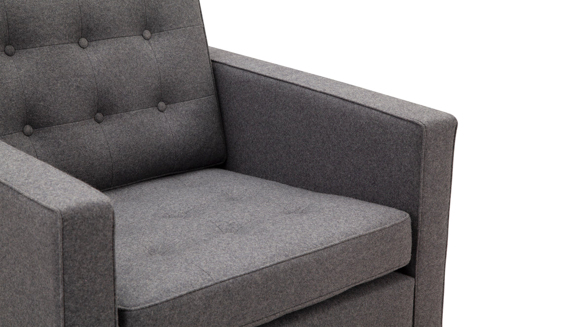 Florence - Florence Lounge Chair, Dark Gray Wool