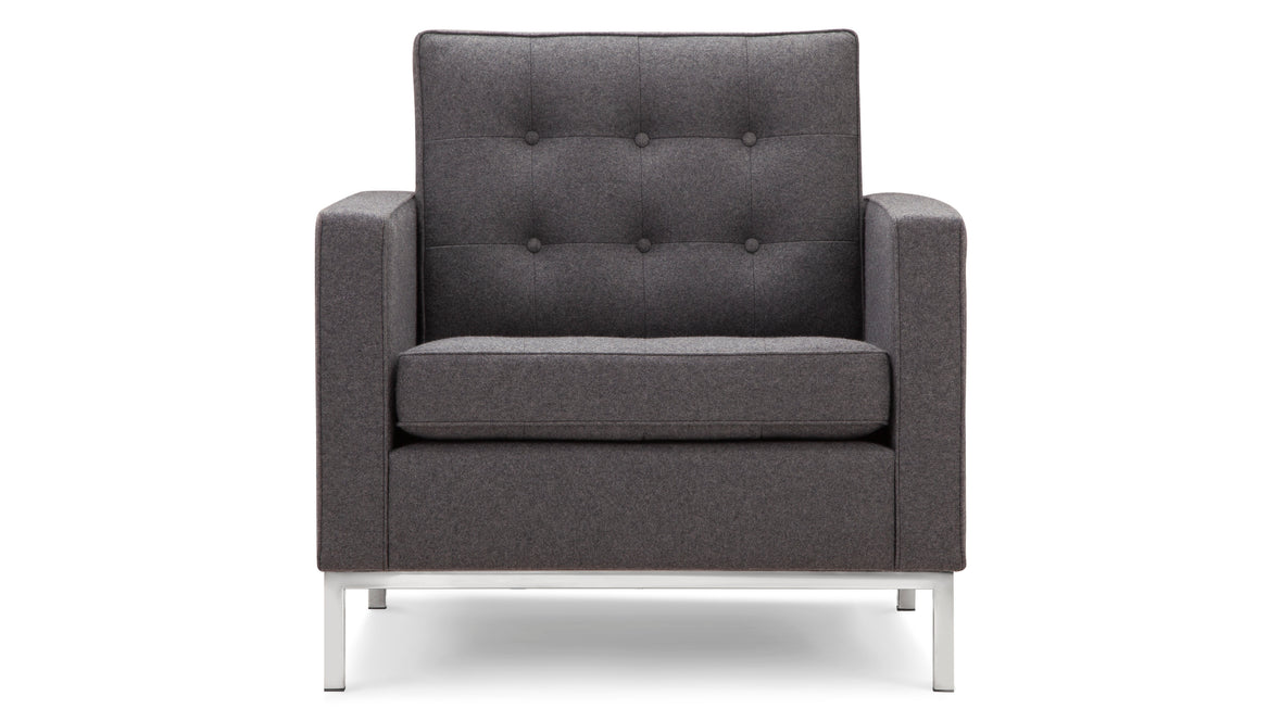 Florence - Florence Lounge Chair, Dark Gray Wool