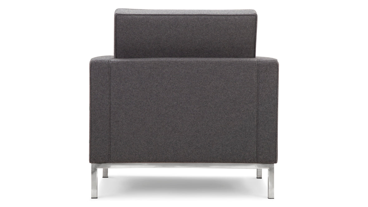 Florence - Florence Lounge Chair, Dark Gray Wool