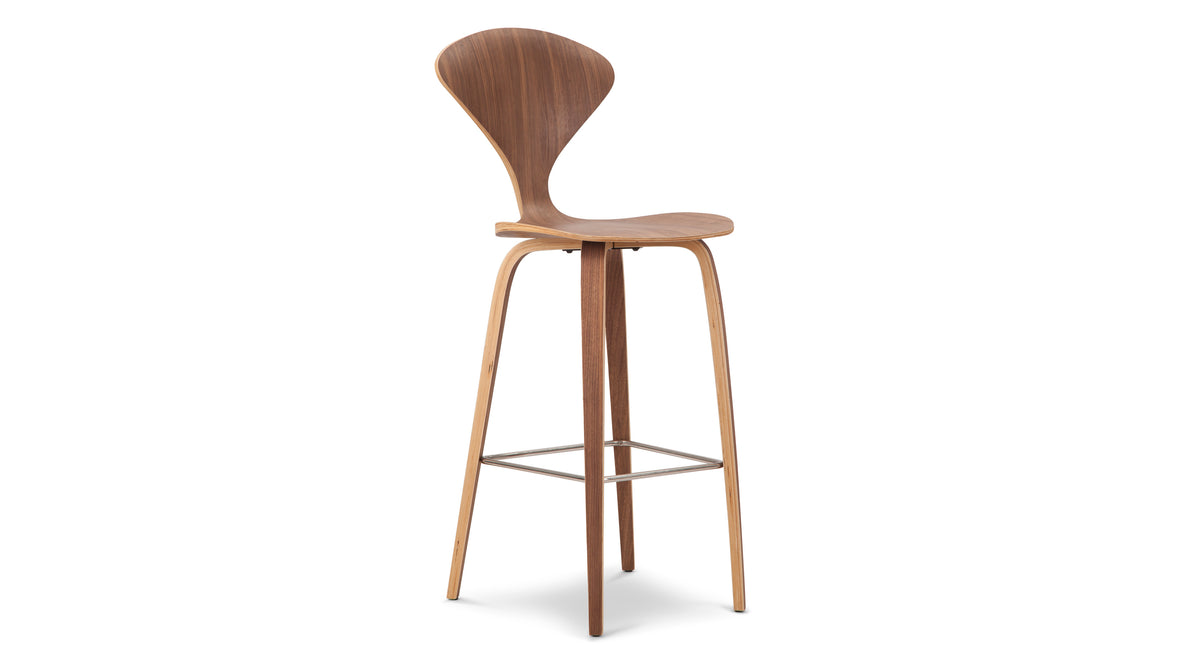 Norman - Norman Bar Stool, Walnut, 29.5