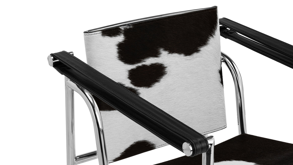 Corbusier - Corbusier Armchair, Black/White Cowhide