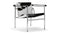 Corbusier - Corbusier Armchair, Black/White Cowhide