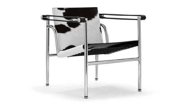 Corbusier - Corbusier Armchair, Black/White Cowhide