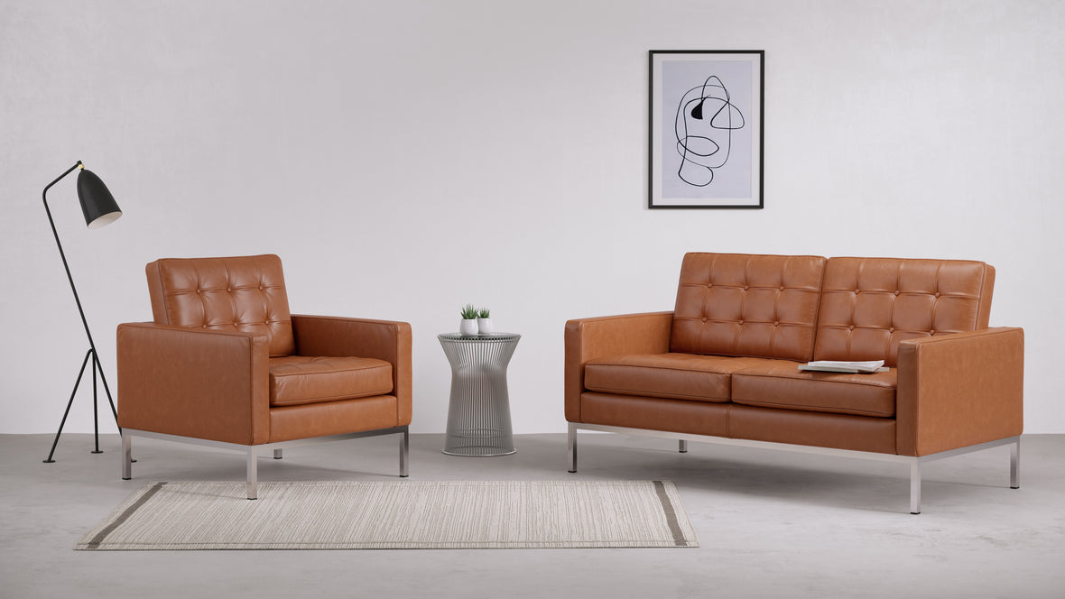 Florence - Florence Lounge Chair, Tan Premium Leather