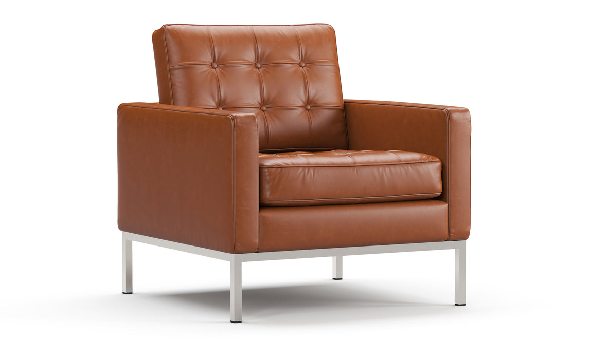 Florence - Florence Lounge Chair, Tan Premium Leather