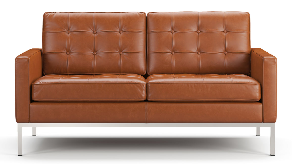Florence - Florence Two Seater Sofa, Tan Premium Leather