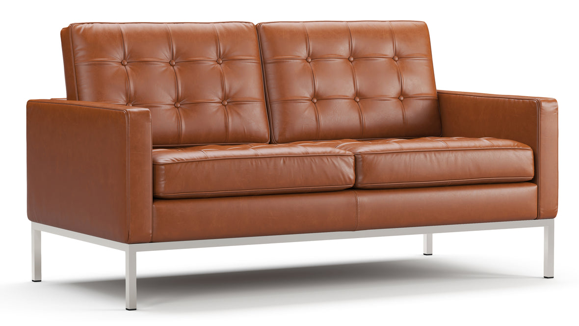 Florence - Florence Two Seater Sofa, Tan Premium Leather