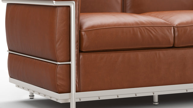 Corbusier - Corbusier Petit Modele Three Seater Sofa, Tan Premium Leather