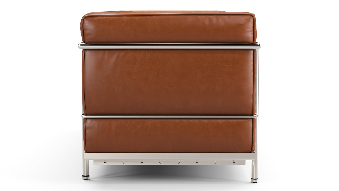 Corbusier - Corbusier Petit Modele Three Seater Sofa, Tan Premium Leather