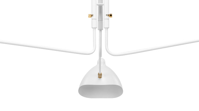 Mouille Ceiling - Mouille Ceiling Light, Three Arms, White, W98 in