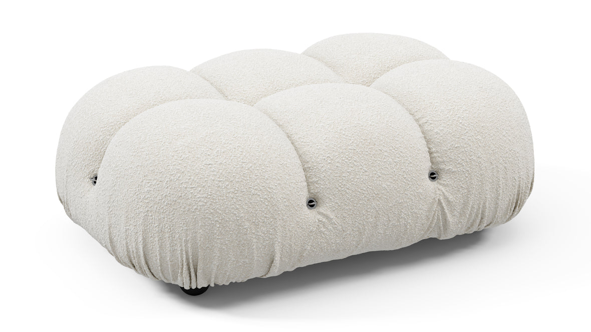 Bellini Ottoman - Mario Bellini Ottoman, White Boucle