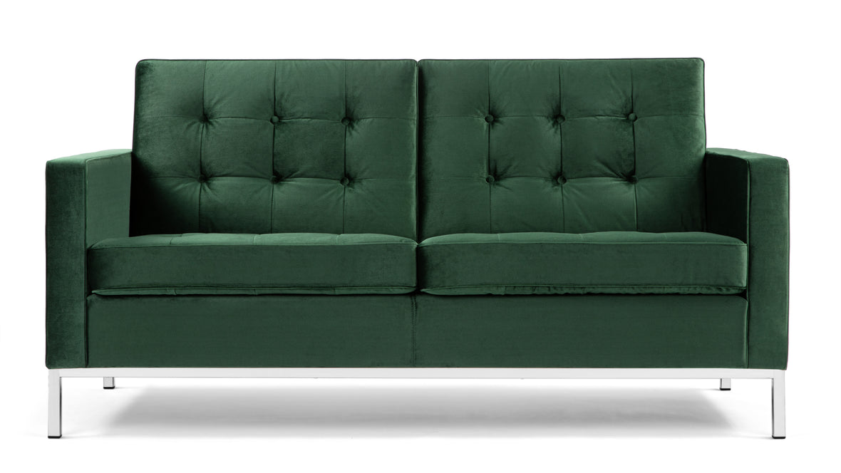 Florence - Florence Two Seater Sofa, Emerald Green Velvet