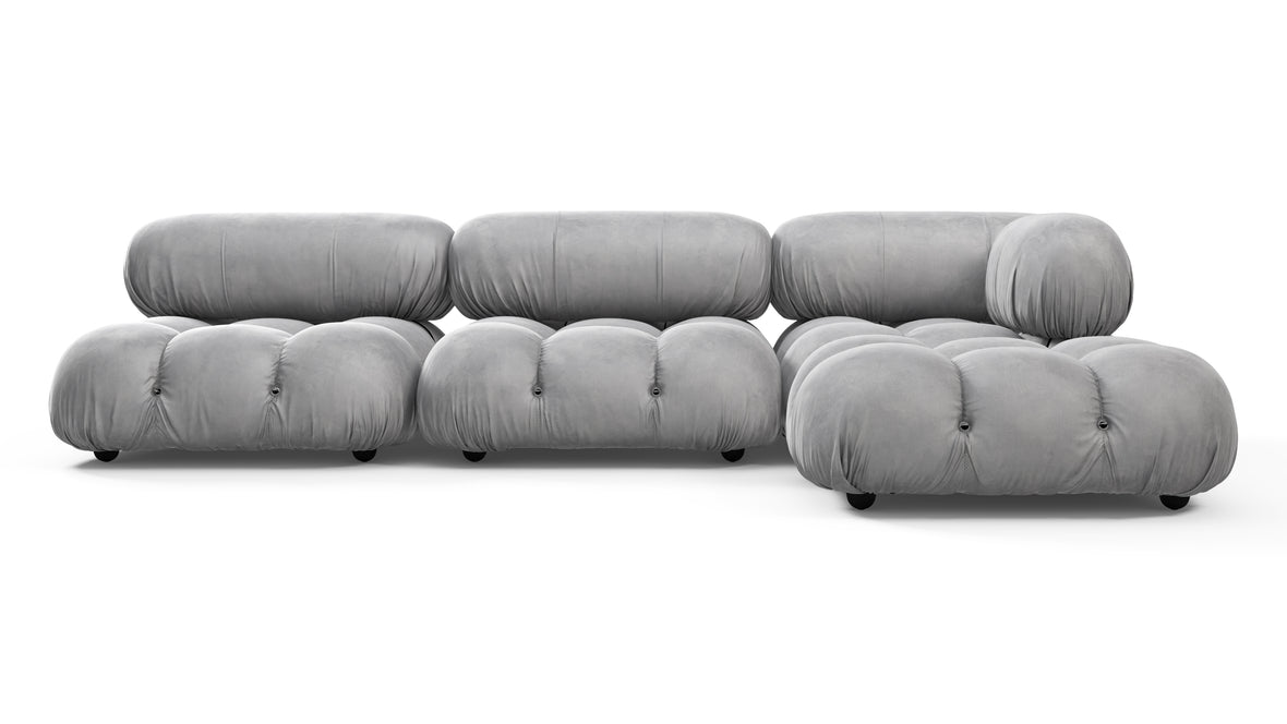 Bellini Sectional - Mario Bellini Sectional, Right Chaise, Light Gray Velvet