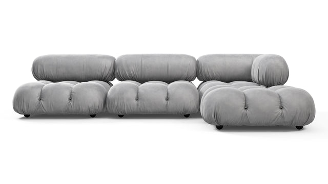 Bellini Sectional - Mario Bellini Sectional, Right Chaise, Light Gray Velvet