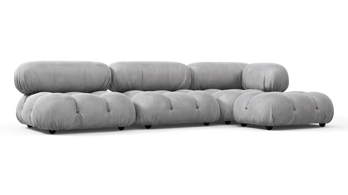 Bellini Sectional - Mario Bellini Sectional, Right Chaise, Light Gray Velvet