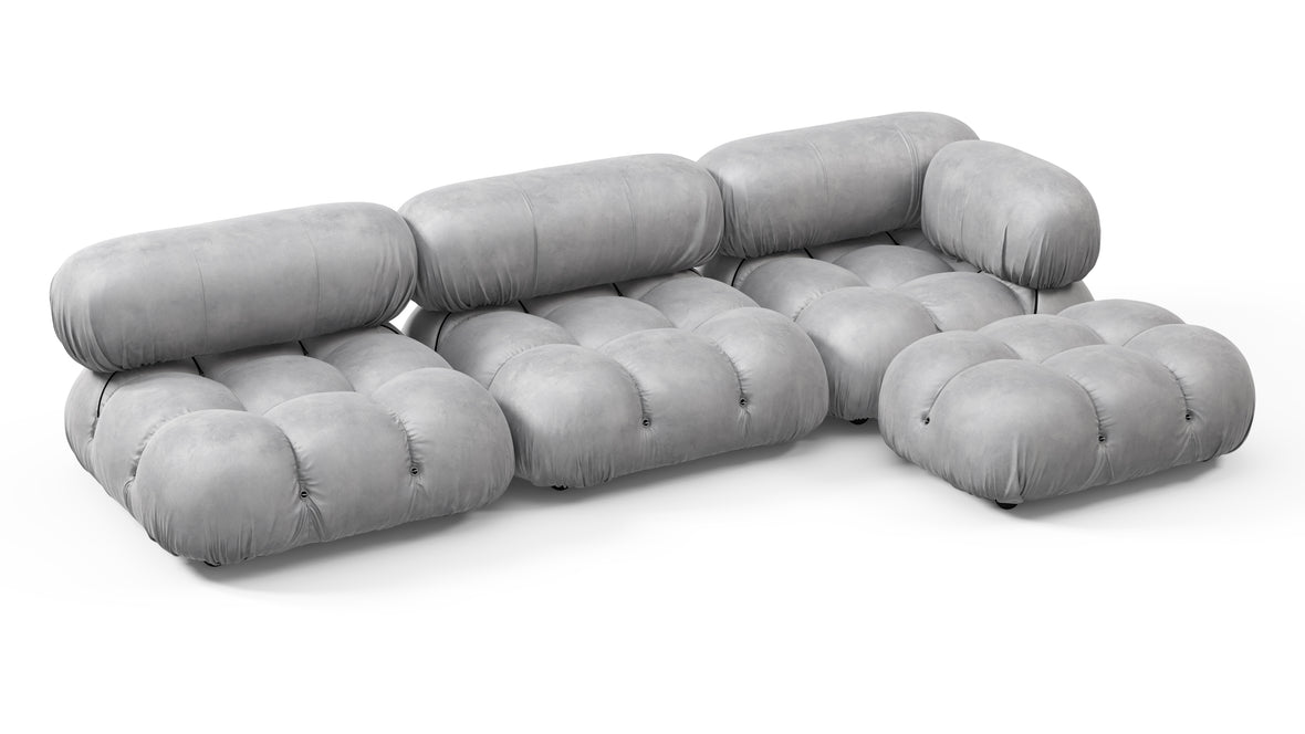 Bellini Sectional - Mario Bellini Sectional, Right Chaise, Light Gray Velvet