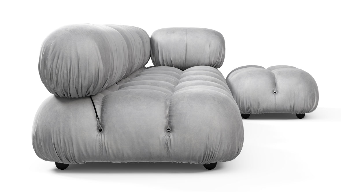 Bellini Sectional - Mario Bellini Sectional, Right Chaise, Light Gray Velvet