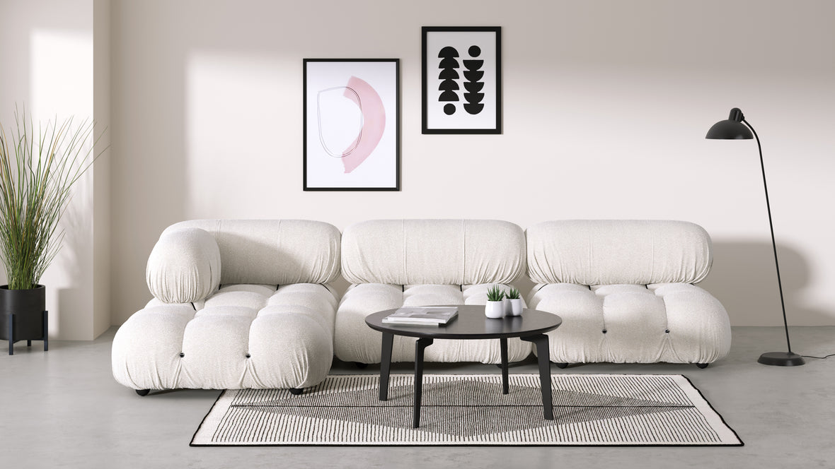 Bellini Sectional - Mario Bellini Sectional, Left Chaise, White Boucle