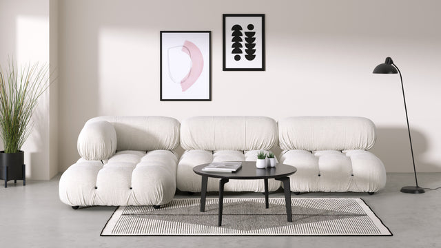 Bellini Sectional - Mario Bellini Sectional, Left Chaise, White Boucle