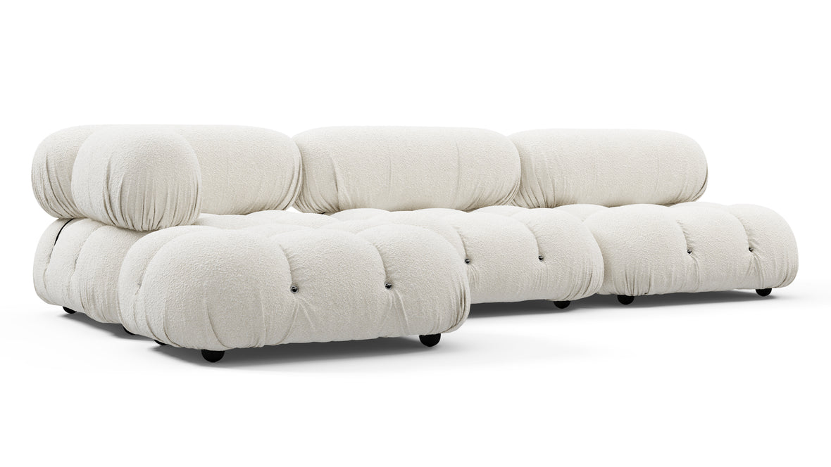 Bellini Sectional - Mario Bellini Sectional, Left Chaise, White Boucle