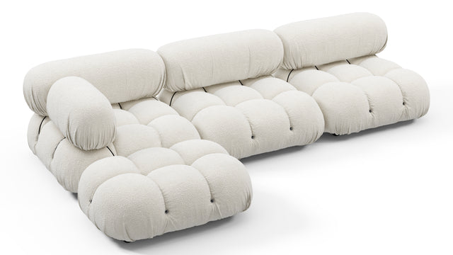 Bellini Sectional - Mario Bellini Sectional, Left Chaise, White Boucle