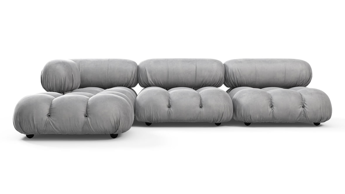 Bellini Sectional - Mario Bellini Sectional, Left Chaise, Light Gray Velvet
