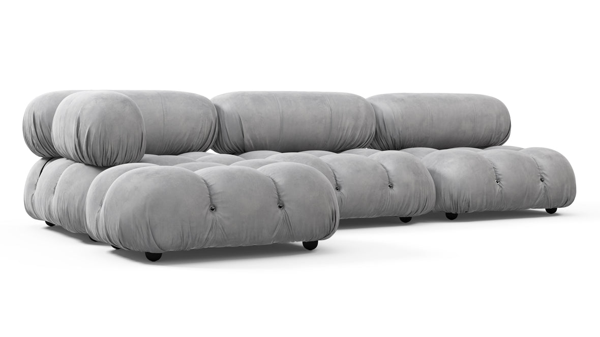 Bellini Sectional - Mario Bellini Sectional, Left Chaise, Light Gray Velvet