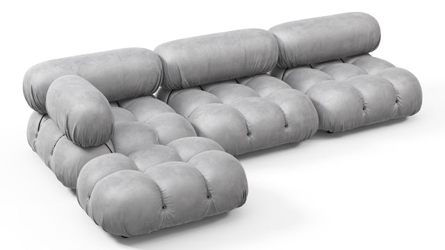 Bellini Sectional - Mario Bellini Sectional, Left Chaise, Light Gray Velvet