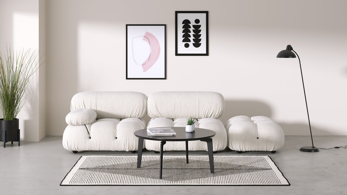 Bellini Sofa - Mario Bellini Open End Sofa, Right, White Boucle