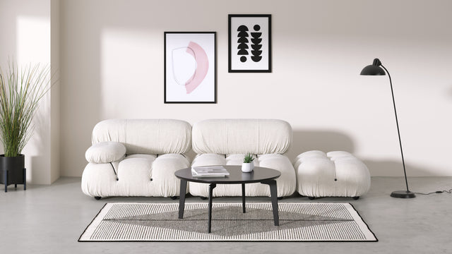 Bellini Sofa - Mario Bellini Open End Sofa, Right, White Boucle