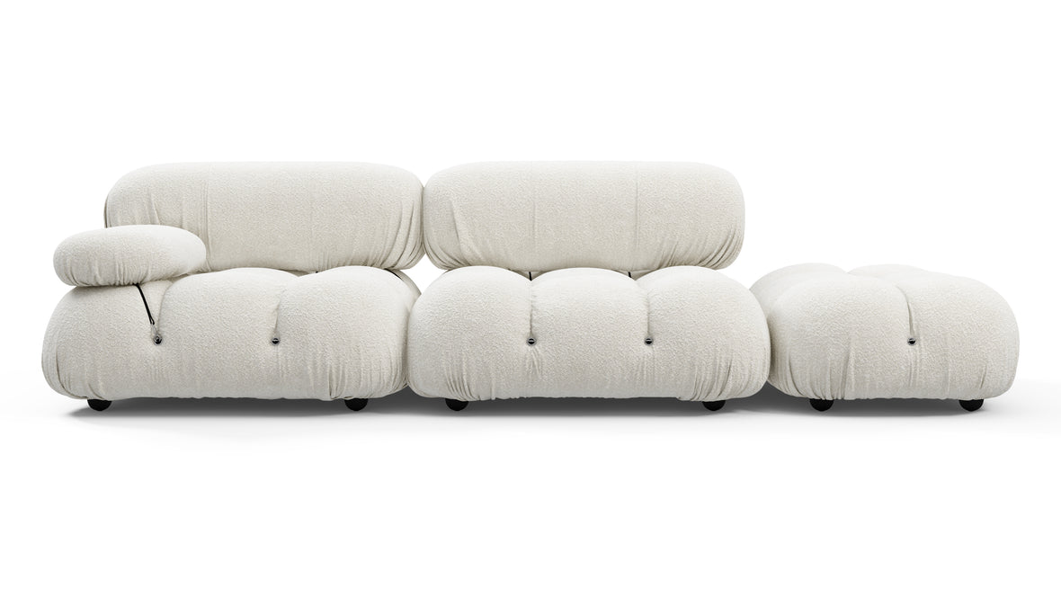 Bellini Sofa - Mario Bellini Open End Sofa, Right, White Boucle