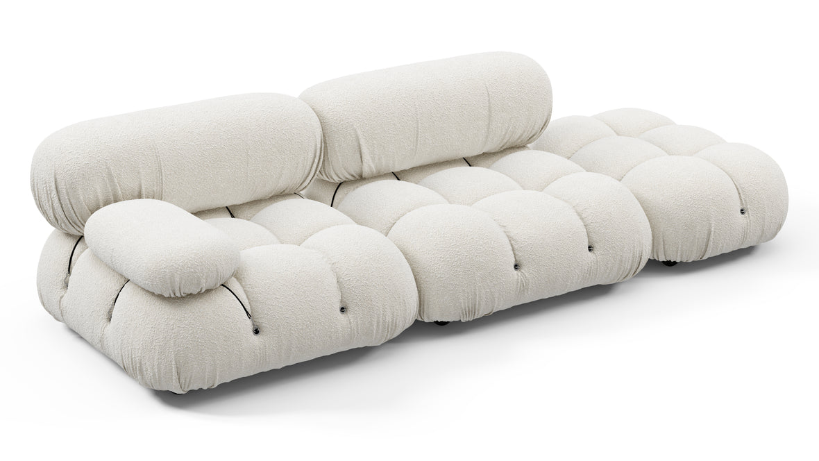 Bellini Sofa - Mario Bellini Open End Sofa, Right, White Boucle