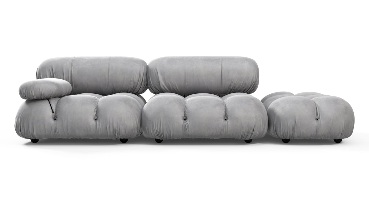 Bellini Sofa - Mario Bellini Open End Sofa, Right, Light Gray Velvet