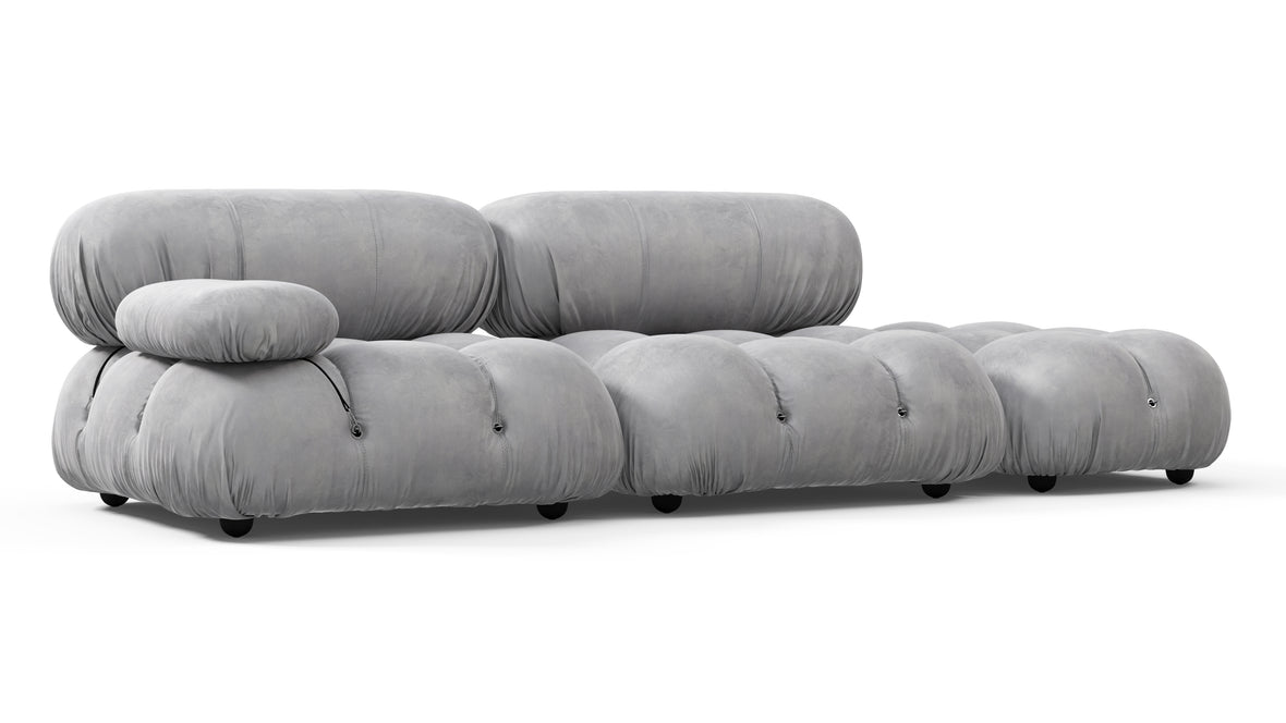 Bellini Sofa - Mario Bellini Open End Sofa, Right, Light Gray Velvet