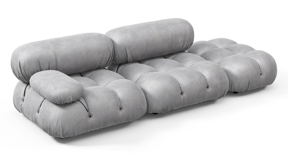 Bellini Sofa - Mario Bellini Open End Sofa, Right, Light Gray Velvet