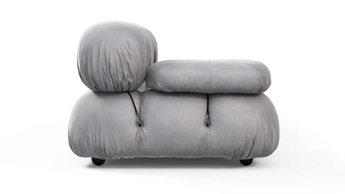 Bellini Sofa - Mario Bellini Open End Sofa, Right, Light Gray Velvet