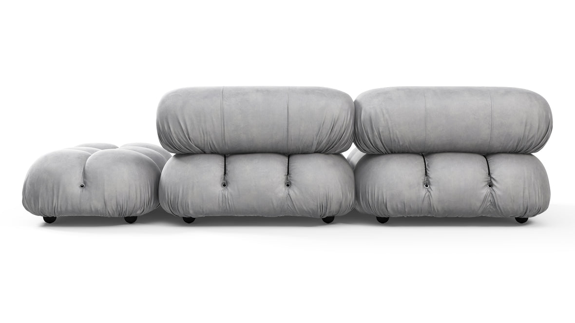 Bellini Sofa - Mario Bellini Open End Sofa, Right, Light Gray Velvet