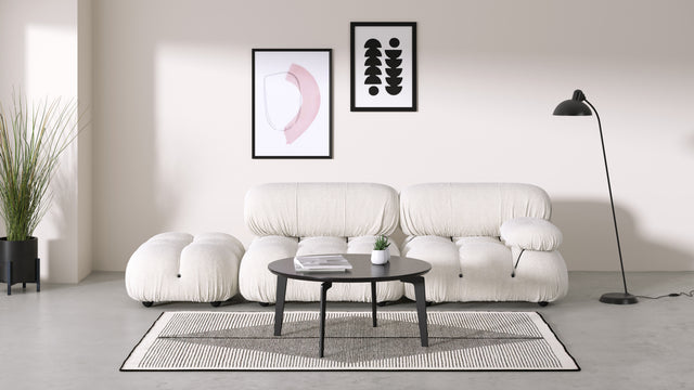 Bellini Sofa - Mario Bellini Open End Sofa, Left, White Boucle