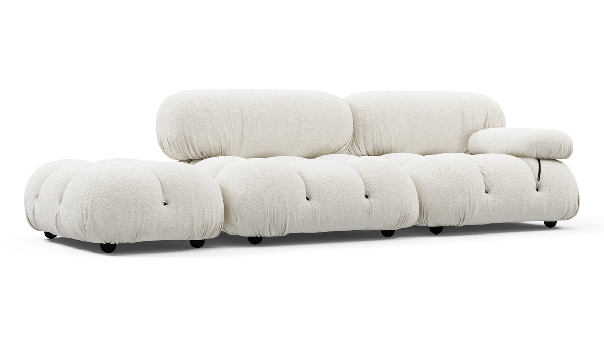 Bellini Sofa - Mario Bellini Open End Sofa, Left, White Boucle