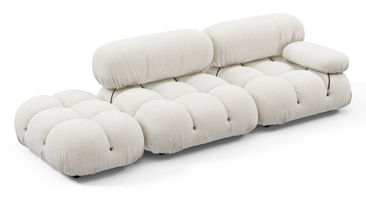 Bellini Sofa - Mario Bellini Open End Sofa, Left, White Boucle