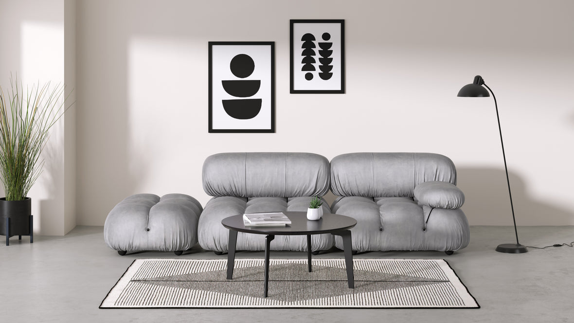Bellini Sofa - Mario Bellini Open End Sofa, Left, Light Gray Velvet