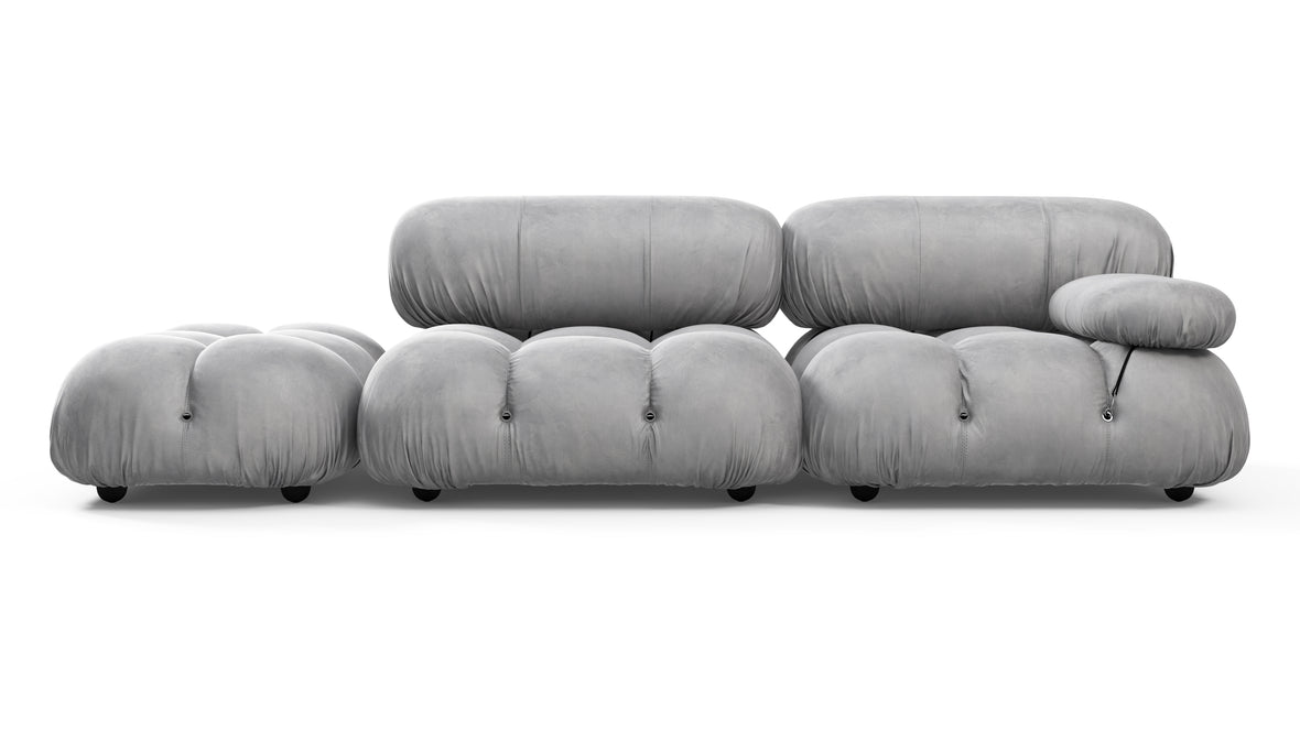 Bellini Sofa - Mario Bellini Open End Sofa, Left, Light Gray Velvet