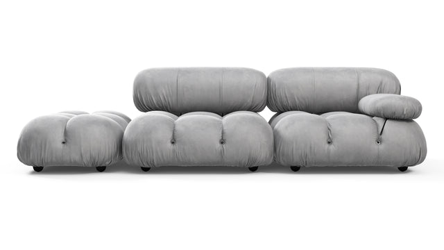 Bellini Sofa - Mario Bellini Open End Sofa, Left, Light Gray Velvet