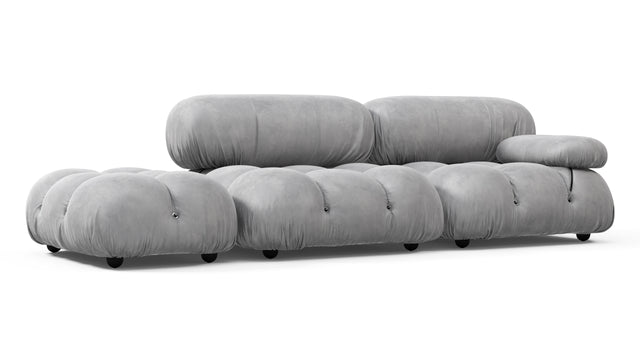 Bellini Sofa - Mario Bellini Open End Sofa, Left, Light Gray Velvet
