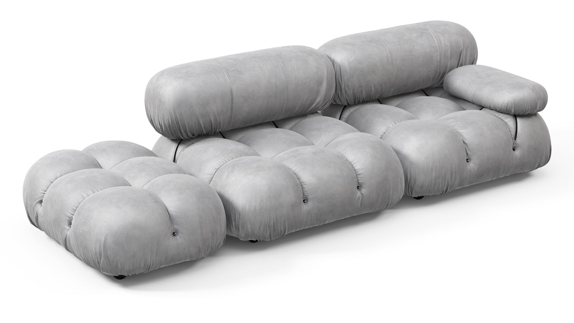 Bellini Sofa - Mario Bellini Open End Sofa, Left, Light Gray Velvet