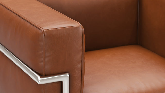 Corbusier - Corbusier Grand Modele Lounge Chair, Tan Premium Leather