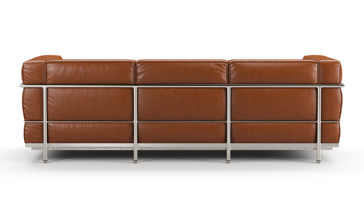 Corbusier - Corbusier Grand Modele Three Seater Sofa, Tan Premium Leather