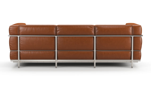 Corbusier - Corbusier Grand Modele Three Seater Sofa, Tan Premium Leather