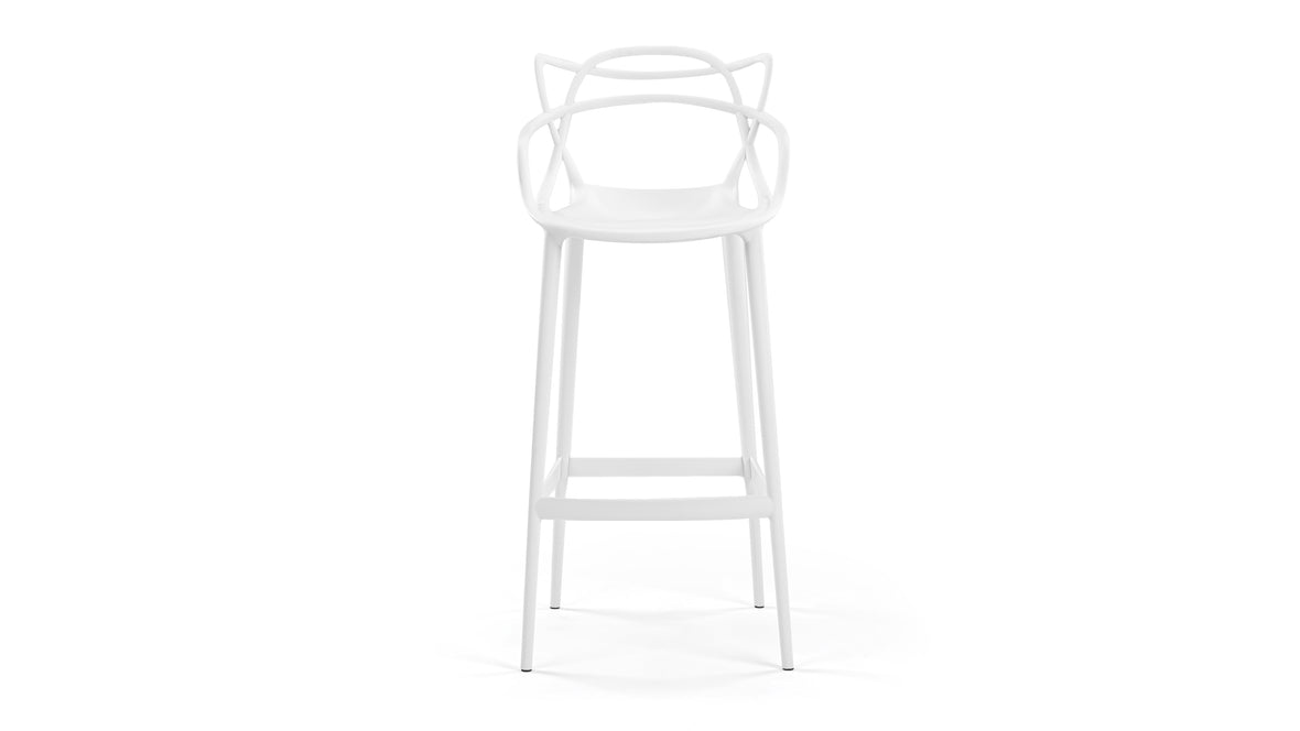 Masters - Masters Bar Stool, White, 29.5